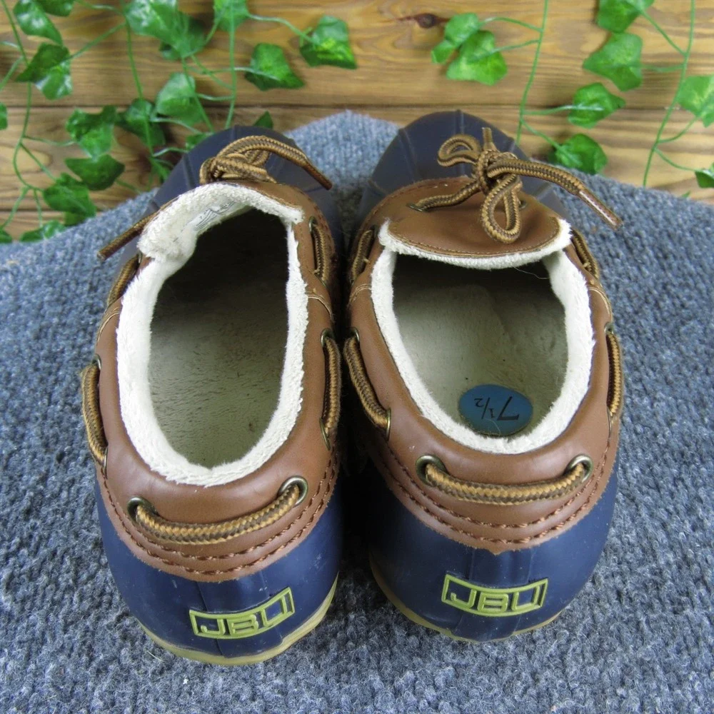 JBU Gwen Women's 7.5M Blue/Brown Duck Boots Faux Fur Lined Lace-Up Waterproof‎